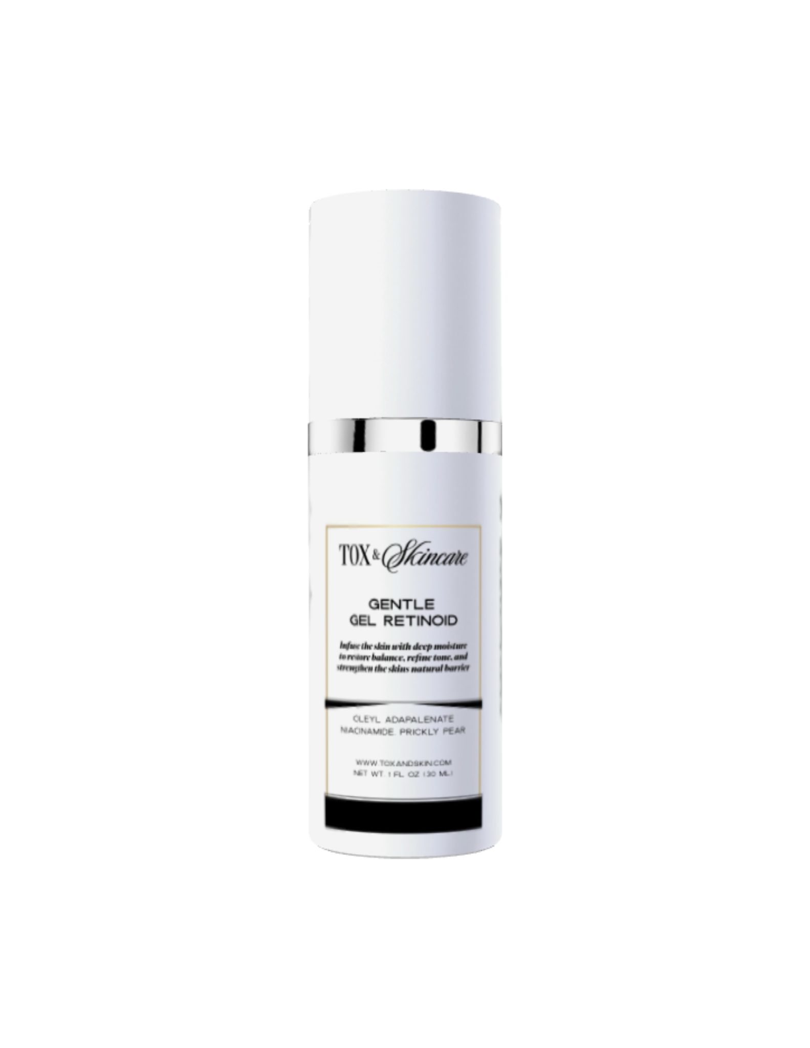 Tox & Skincare Gentle Gel Retinoid bottle for deep moisture and skin regeneration.